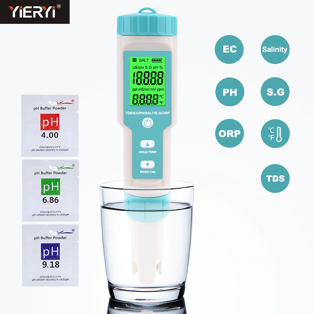 Nuevo 7 en 1 PH/TDS/EC/ORP/sal - Ec Meter Digital reseña y precio