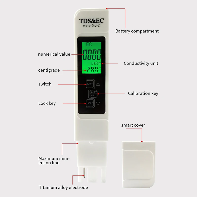 Medidor TDS de agua 3 en 1, pr - Ec Meter Digital reseña y precio